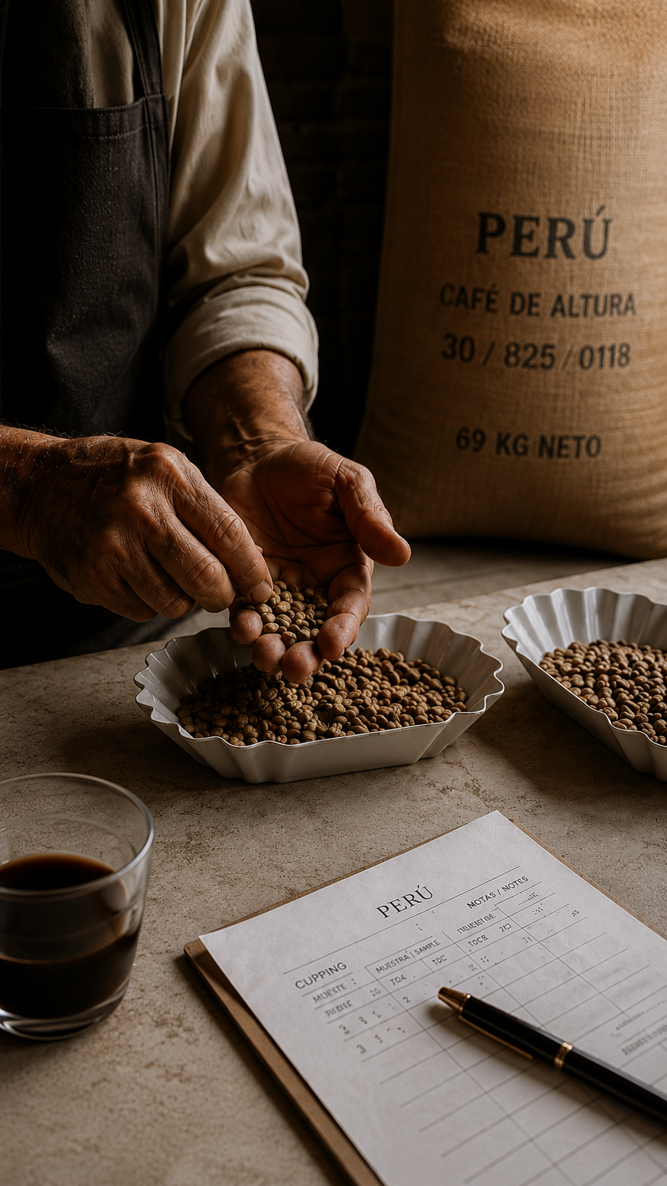 Curaduría y selección de café peruano